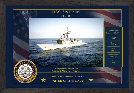 USS Antrim FFG-20 Framed Patriotic Photo