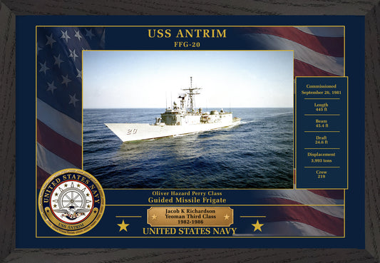 USS Antrim FFG-20 Framed Patriotic Photo