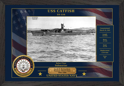 USS Catfish SS-339 Framed Patriotic Photo