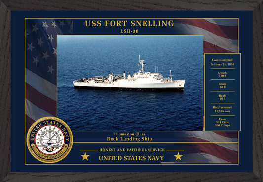 USS Fort Snelling LSD-30 Framed Patriotic Photo