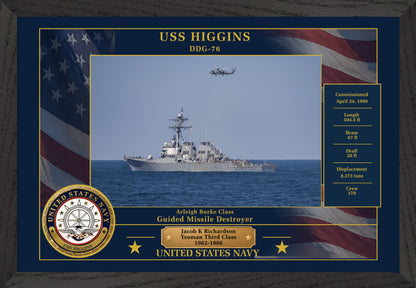 USS Higgins DDG-76 Framed Patriotic Photo