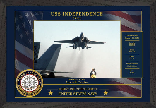 USS Independence CV-62 Framed Patriotic Photo