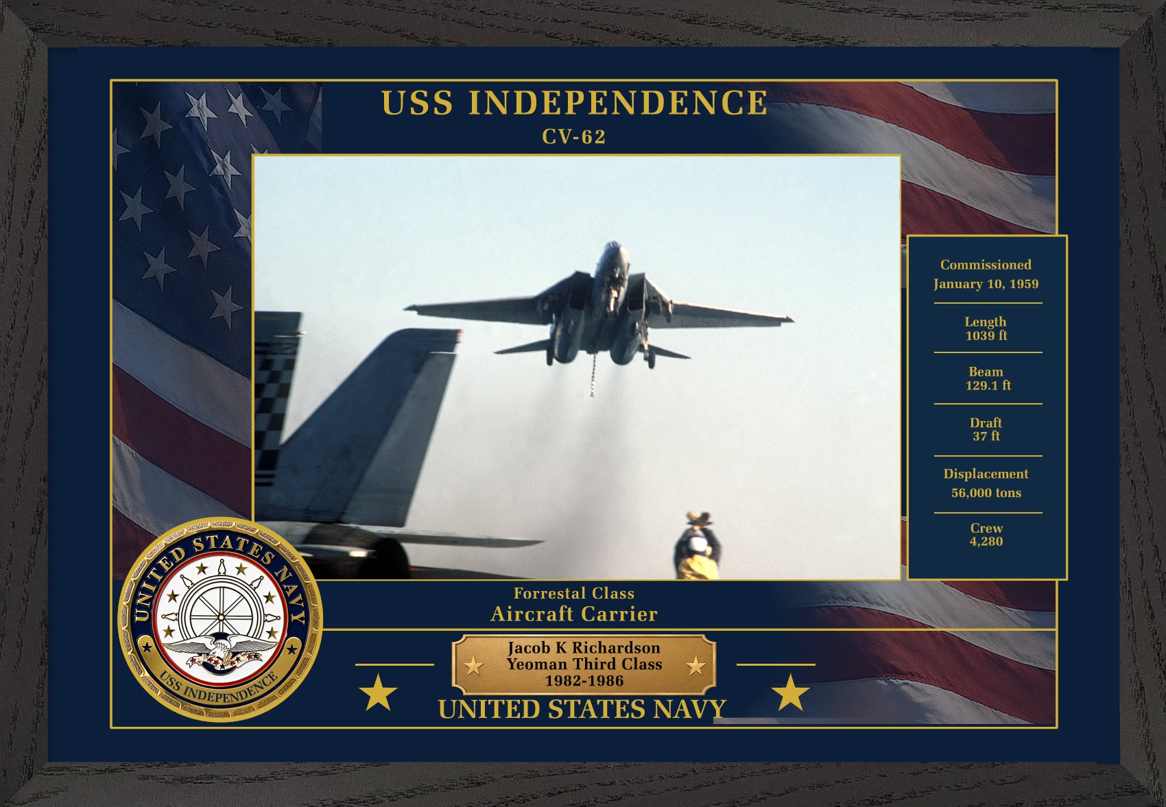 USS Independence CV-62 Framed Patriotic Photo