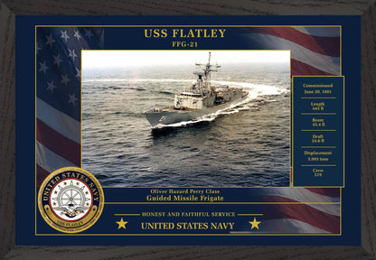 USS Flatley FFG-21 Framed Patriotic Photo