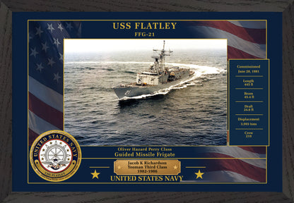 USS Flatley FFG-21 Framed Patriotic Photo