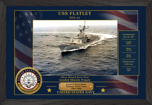 USS Flatley FFG-21 Framed Patriotic Photo