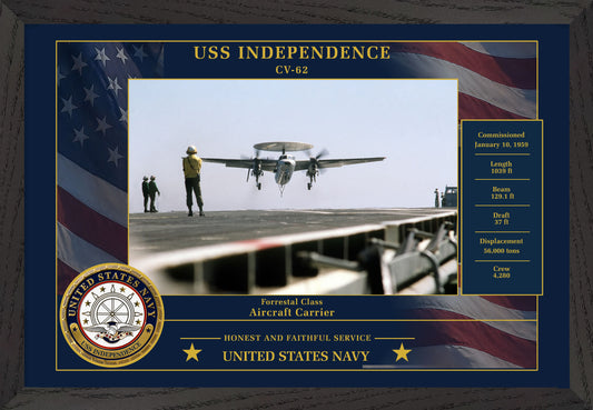 USS Independence CV-62 Framed Patriotic Photo