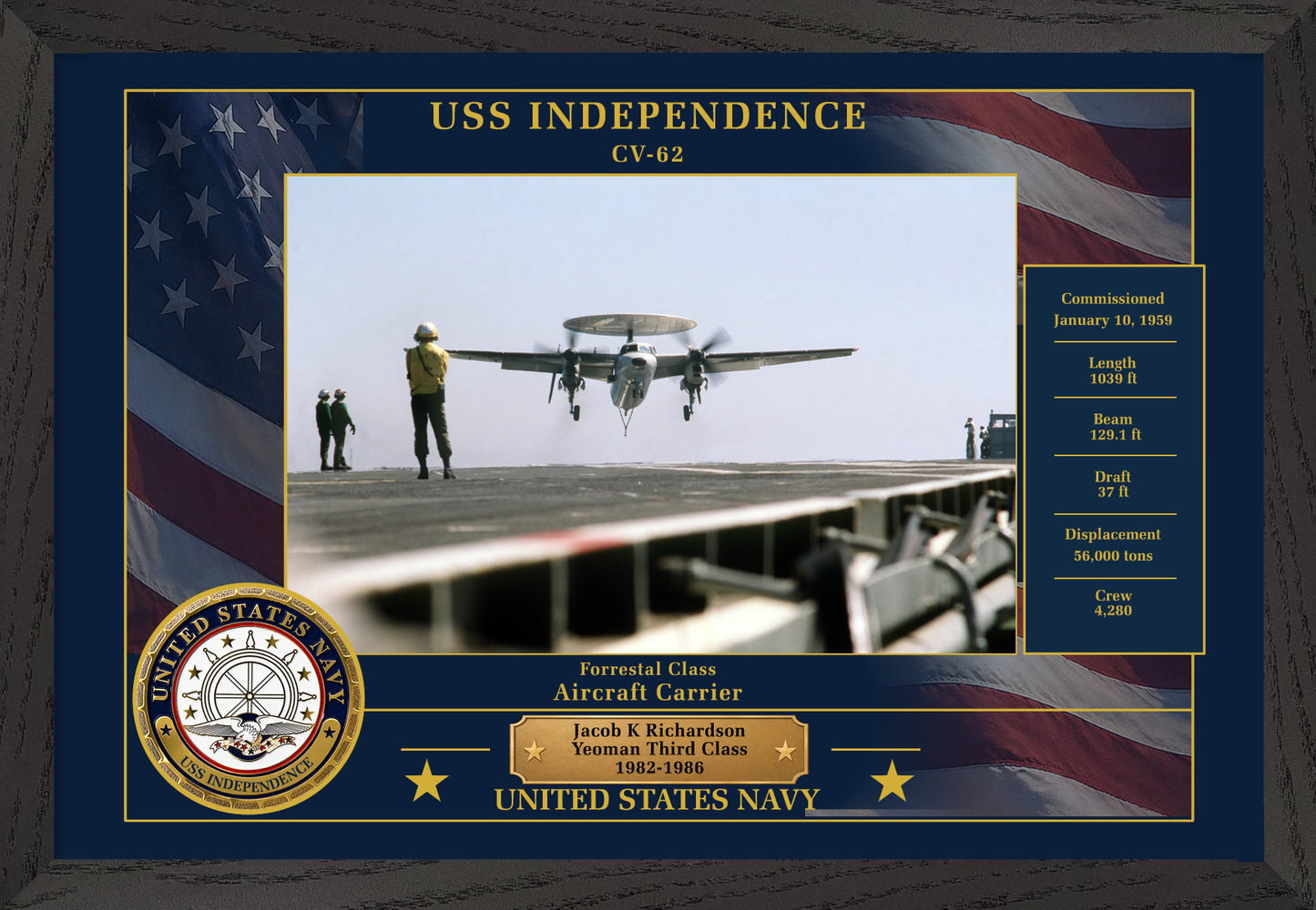 USS Independence CV-62 Framed Patriotic Photo