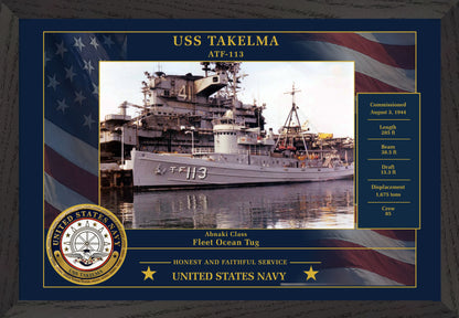 USS Takelma ATF-113 Framed Patriotic Photo