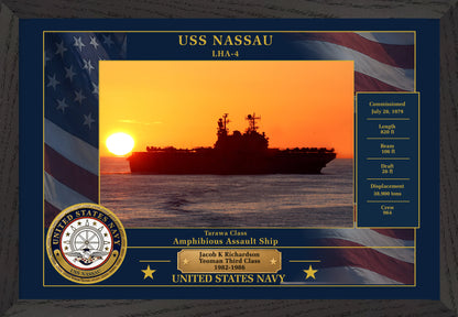 USS Nassau LHA-4 Framed Patriotic Photo