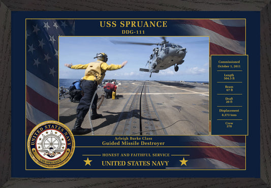 USS Spruance DDG-111 Framed Patriotic Photo