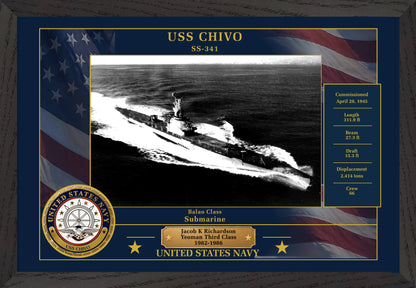 USS Chivo SS-341 Framed Patriotic Photo