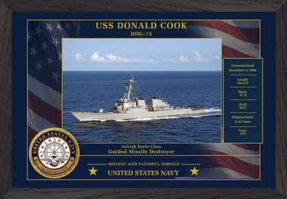 USS Donald Cook DDG-75 Framed Patriotic Photo