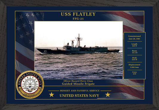 USS Flatley FFG-21 Framed Patriotic Photo