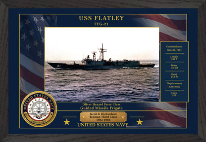 USS Flatley FFG-21 Framed Patriotic Photo