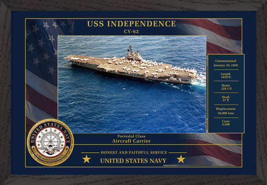 USS Independence CV-62 Framed Patriotic Photo