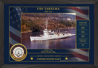 USS Takelma ATF-113 Framed Patriotic Photo
