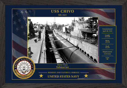 USS Chivo SS-341 Framed Patriotic Photo