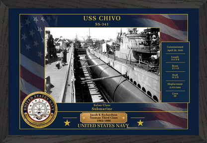 USS Chivo SS-341 Framed Patriotic Photo