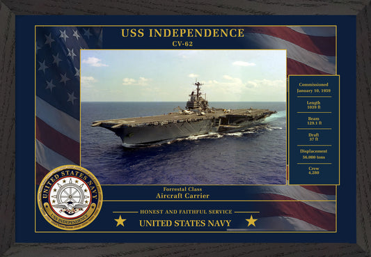 USS Independence CV-62 Framed Patriotic Photo