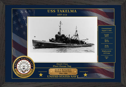 USS Takelma ATF-113 Framed Patriotic Photo