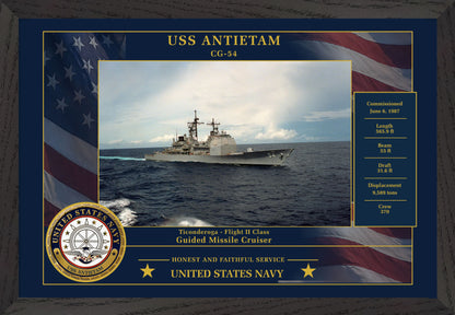 USS Antietam CG-54 Framed Patriotic Photo