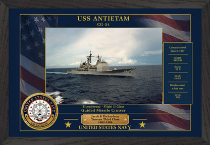USS Antietam CG-54 Framed Patriotic Photo