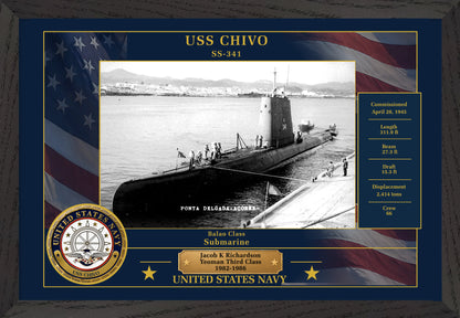 USS Chivo SS-341 Framed Patriotic Photo