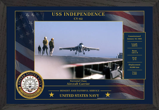 USS Independence CV-62 Framed Patriotic Photo