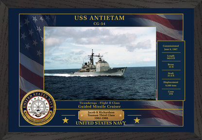 USS Antietam CG-54 Framed Patriotic Photo