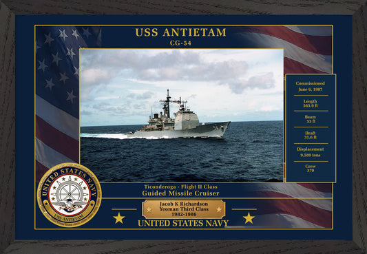 USS Antietam CG-54 Framed Patriotic Photo