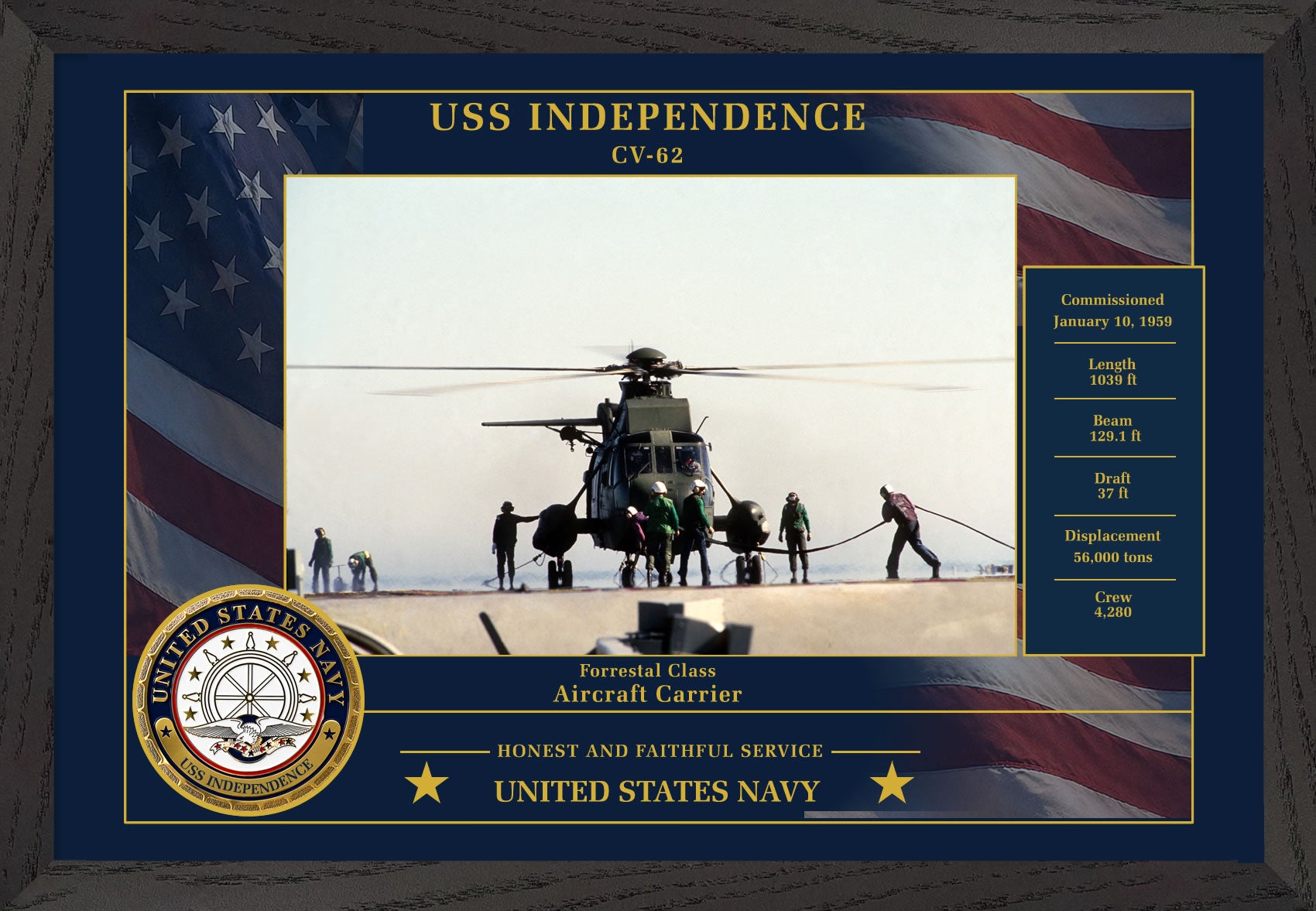 USS Independence CV-62 Framed Patriotic Photo