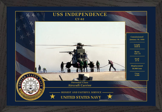 USS Independence CV-62 Framed Patriotic Photo