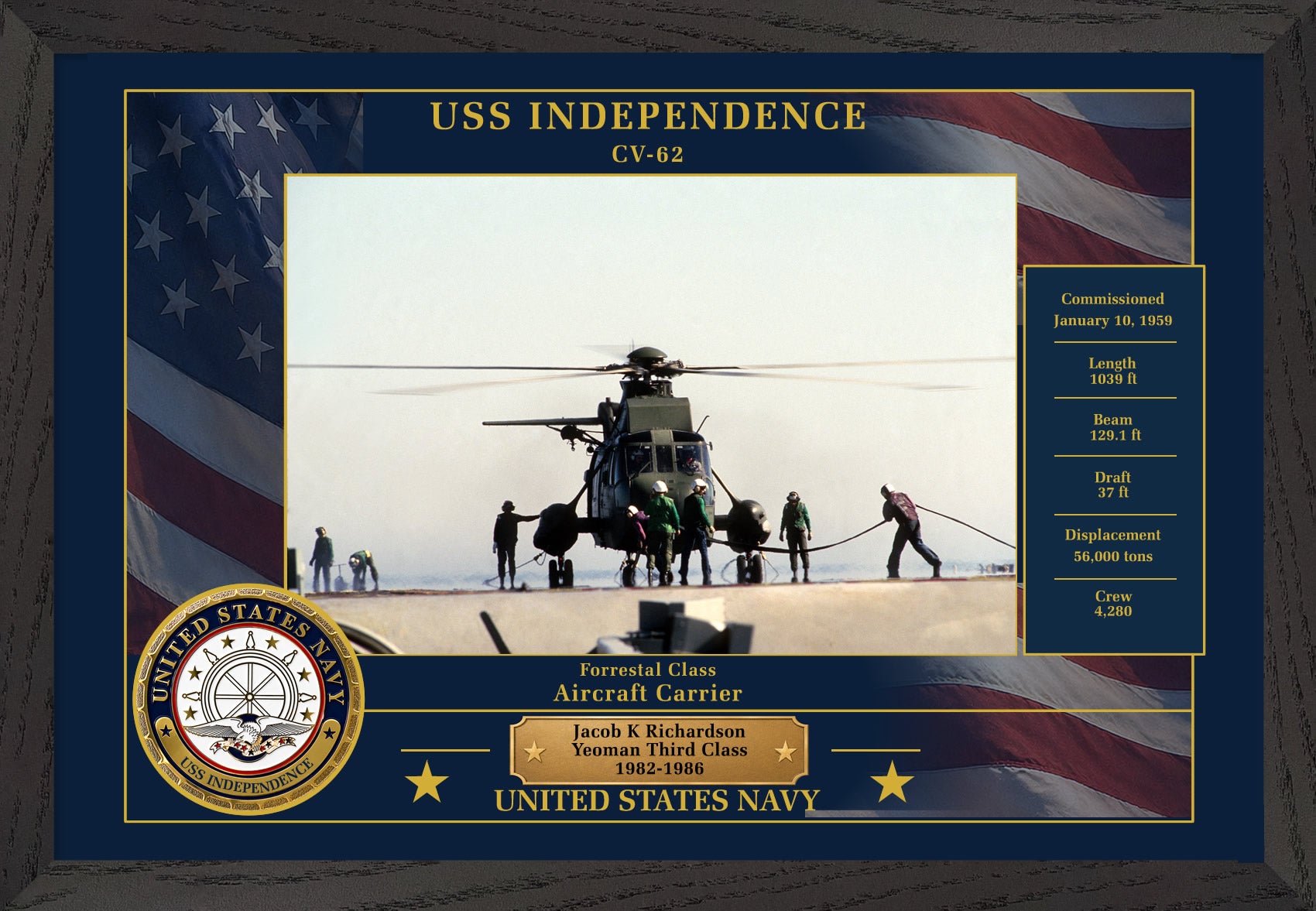 USS Independence CV-62 Framed Patriotic Photo