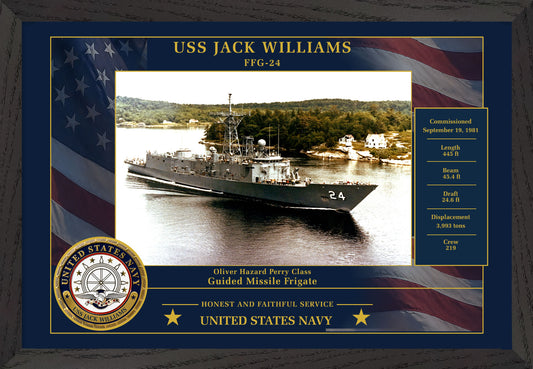 USS Jack Williams FFG-24 Framed Patriotic Photo