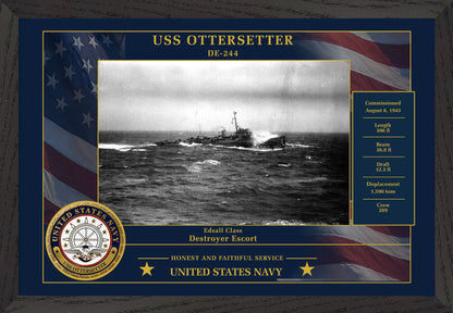 USS Ottersetter DE-244 Framed Patriotic Photo