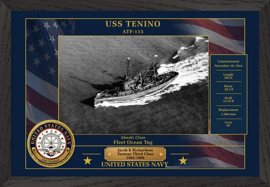 USS Tenino ATF-115 Framed Patriotic Photo