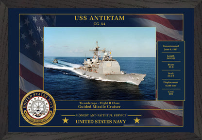 USS Antietam CG-54 Framed Patriotic Photo