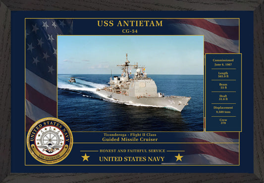 USS Antietam CG-54 Framed Patriotic Photo