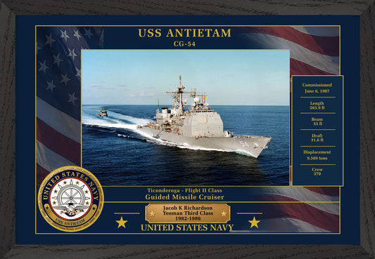 USS Antietam CG-54 Framed Patriotic Photo