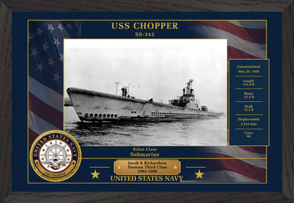 USS Chopper SS-342 Framed Patriotic Photo