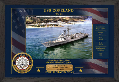 USS Copeland FFG-25 Framed Patriotic Photo