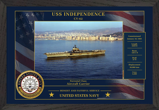 USS Independence CV-62 Framed Patriotic Photo