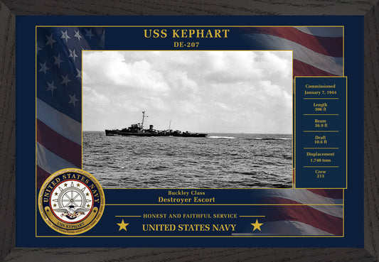 USS Kephart DE-207 Framed Patriotic Photo