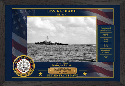 USS Kephart DE-207 Framed Patriotic Photo