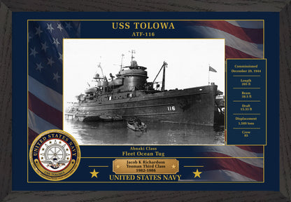 USS Tolowa ATF-116 Framed Patriotic Photo