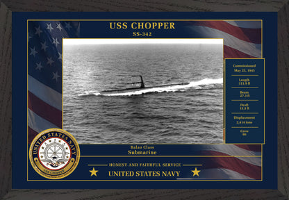 USS Chopper SS-342 Framed Patriotic Photo