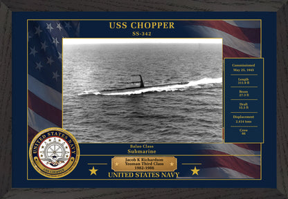 USS Chopper SS-342 Framed Patriotic Photo