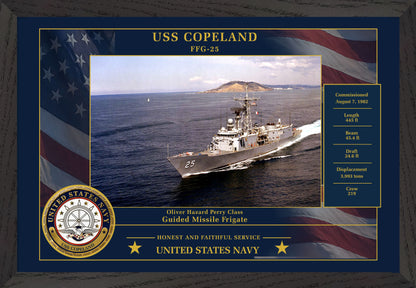 USS Copeland FFG-25 Framed Patriotic Photo