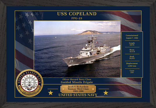 USS Copeland FFG-25 Framed Patriotic Photo
